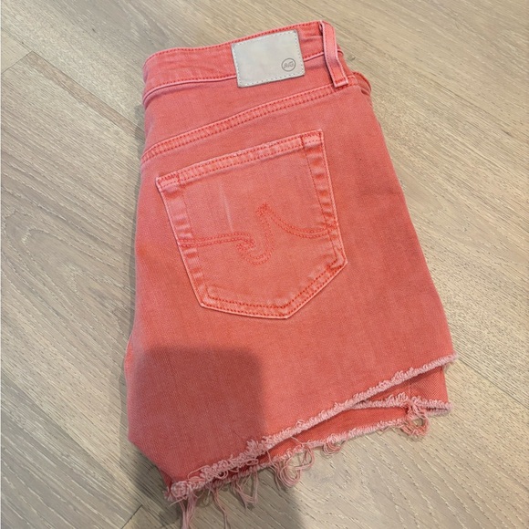 AG coral colored Jean shorts - Picture 3 of 4